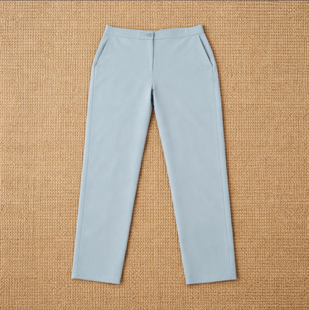 Eileen Fisher sage Tan  Cotton Blend Old Money Quiet Luxury Knit Pants Sz PL